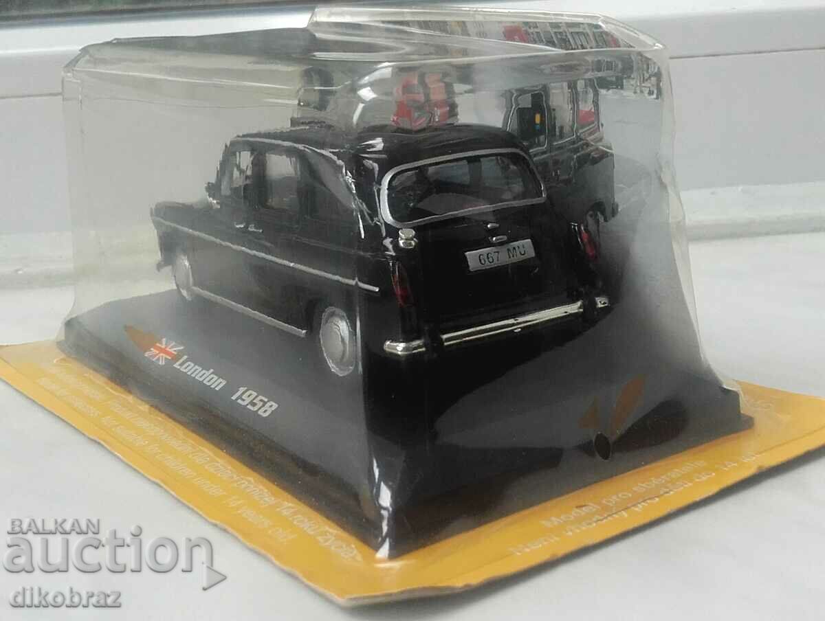 Taxi London 1958 Austin FX 4 cart for collection M 1: 37 with price 29.50 BGN | € 15.08 Taxi London 1958 Austin FX 4 cart for collection M 1: 37 with price 29.50 BGN | € 15.08