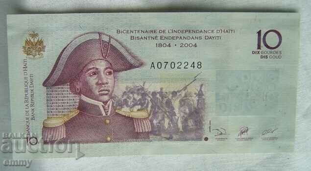 Banknote Haiti - 10 gourdes, 2004