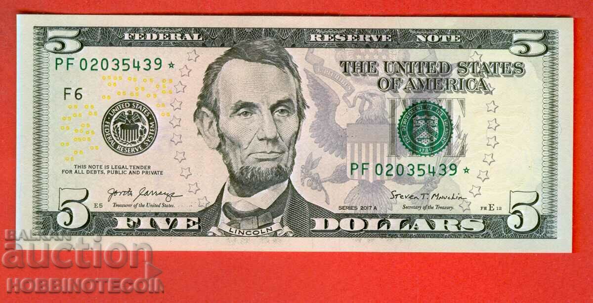 USA USA 5 $ - PF - issue - issue 2017 A - NEW STAR UNC USA USA 5 $ - PF - issue - issue 2017 A - NEW STAR UNC