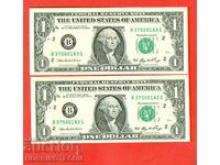 USA USA 2 x 1 $ - B PAIR - issue 2006 NEW UNC
