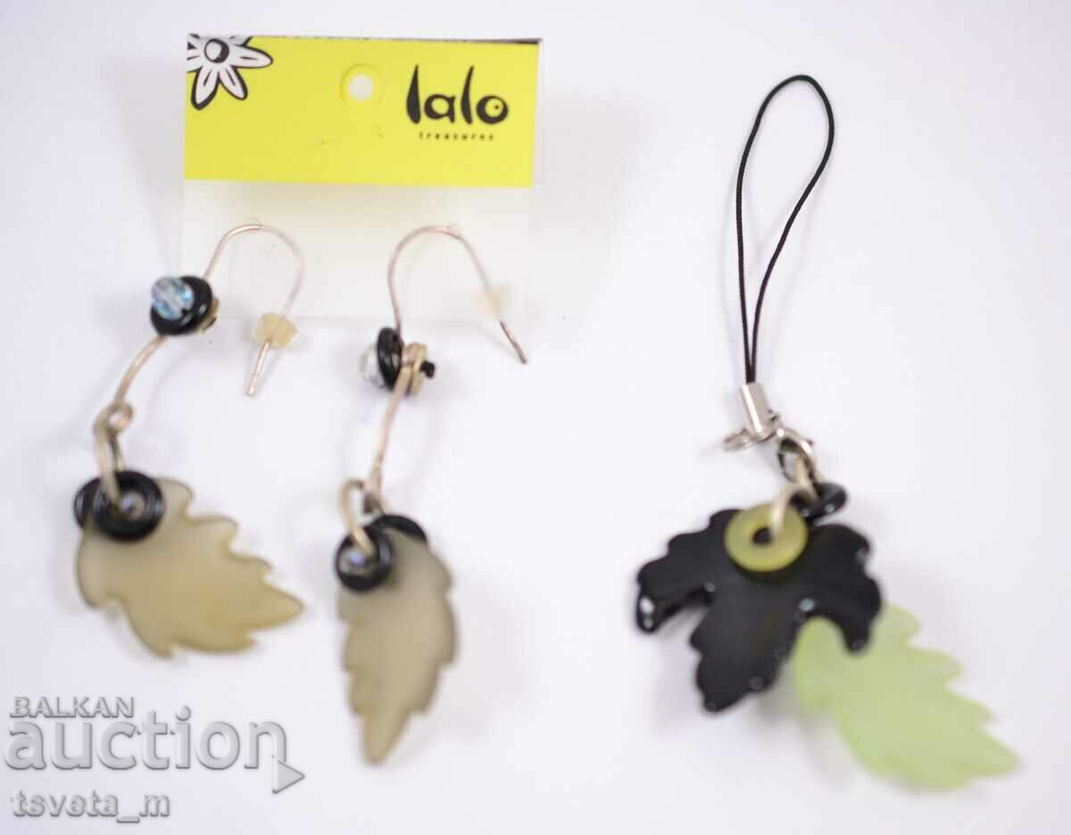 Lalo earrings and bag ornament
