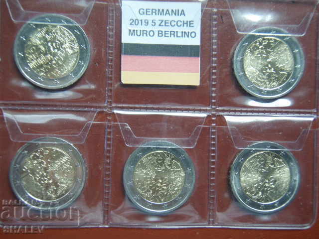 2 Euro 2019 Germany (A, D, F, G, J) "Berlin wall" /Германия/