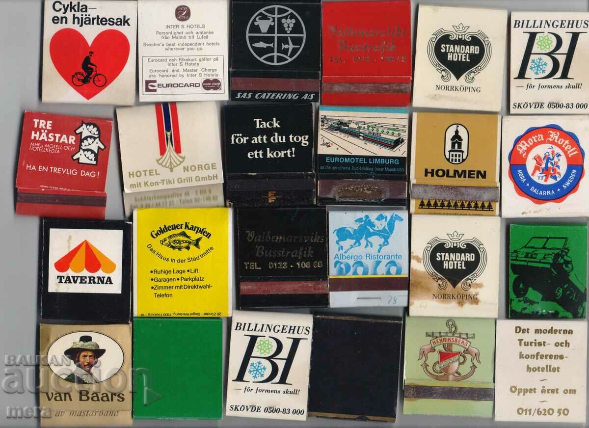 A collection of 50 advertising matches