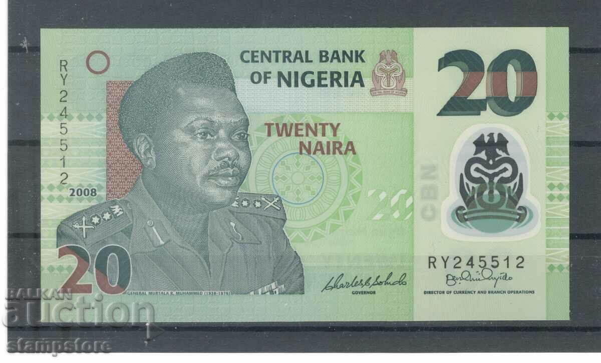 Νιγηρία 20 Naira 2008 - πολυμερές τραπεζογραμμάτιο