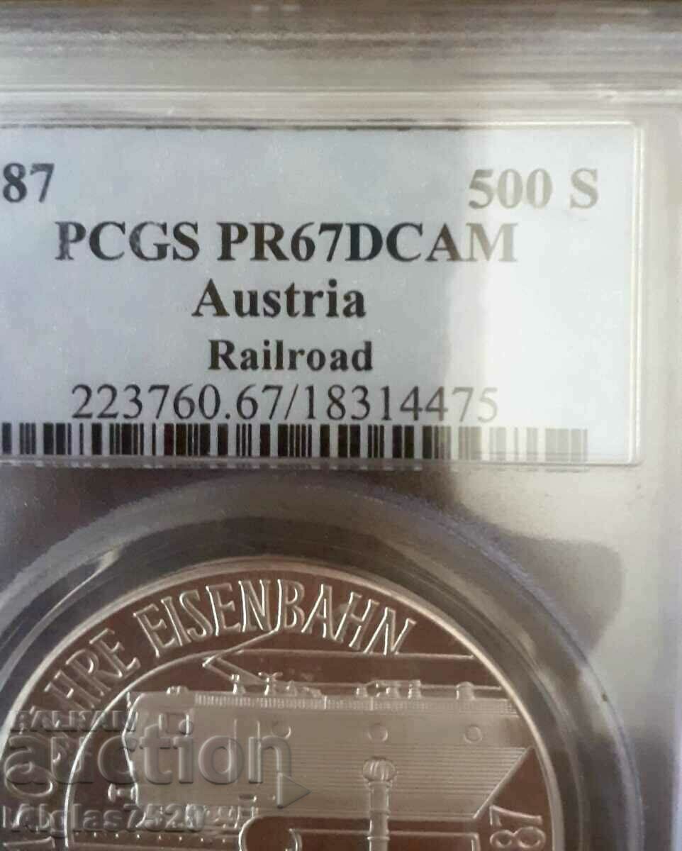 Auction 500 Shillings 1987/Silver/PR 67 Cameo-Austria Auction 500 Shillings 1987/Silver/PR 67 Cameo-Austria