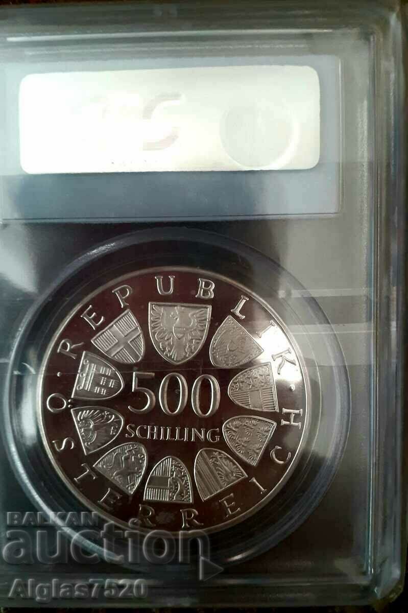 500 шилинга 1987/сребро/PR 67 Cameo-Австрия - 5 500 шилинга 1987/сребро/PR 67 Cameo-Австрия - 5