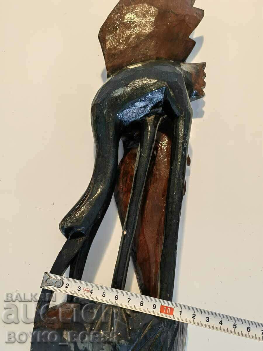 Auction Lovely Large Crane Figurine Wood Carving 50 cm / 12 cm. Auction Lovely Large Crane Figurine Wood Carving 50 cm / 12 cm.