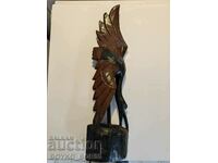 Lovely Large Crane Figurine Wood Carving 50 cm / 12 cm.