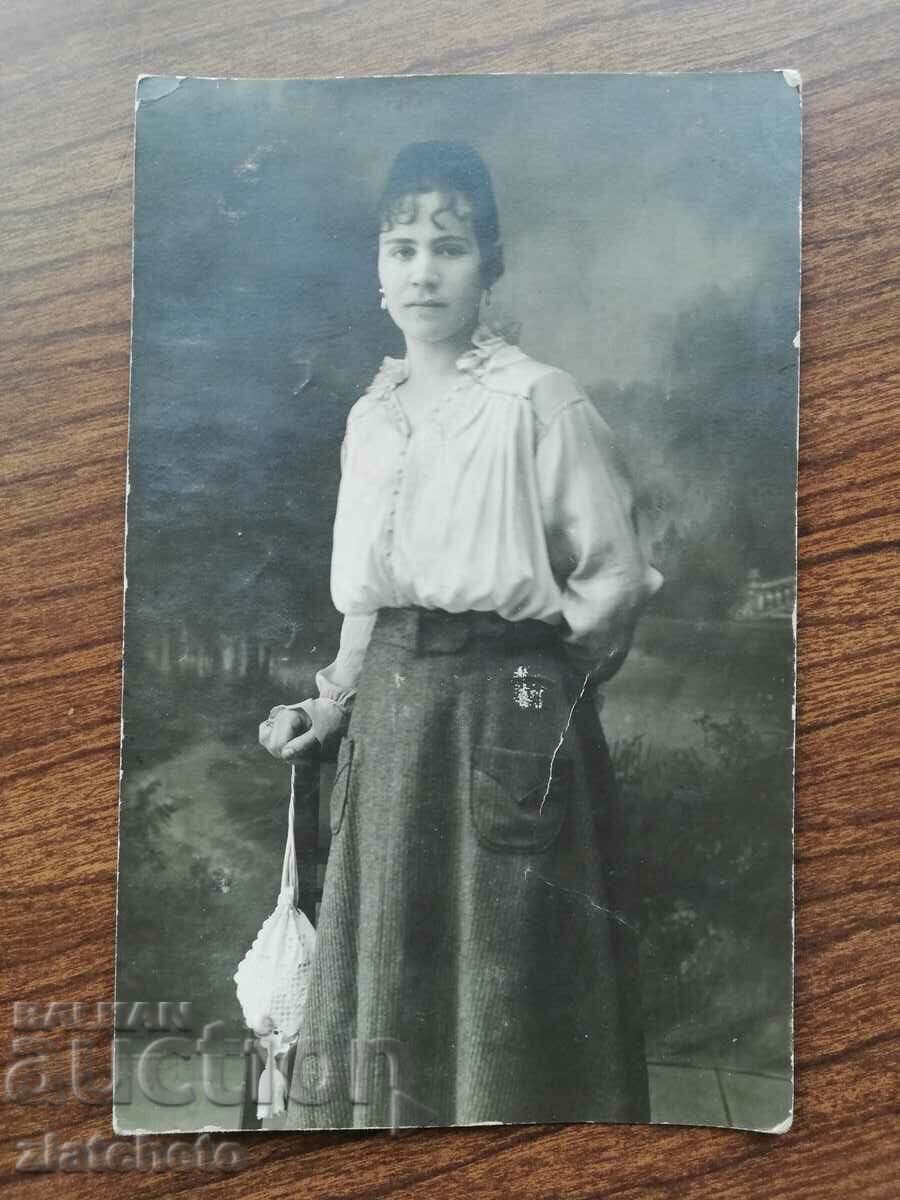 Παλιά φωτογραφία Βασίλειο της Βουλγαρίας - Γυναίκα, Ξάνθη 1917