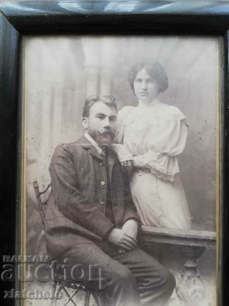 Auction Old photo cardboard - studio Cherkezov Sofia, framed Auction Old photo cardboard - studio Cherkezov Sofia, framed
