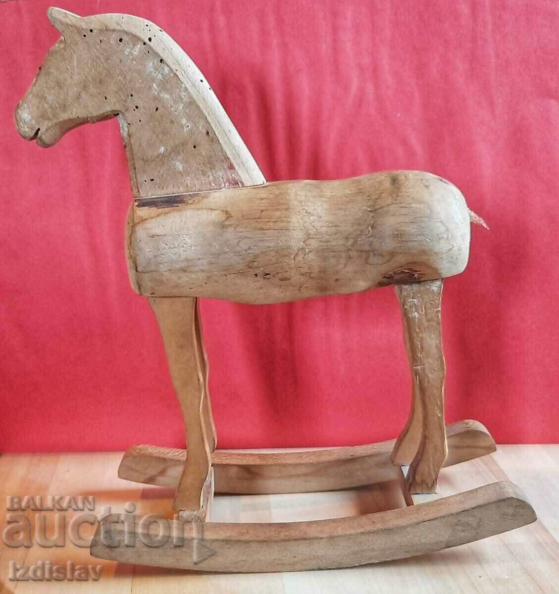 Vintage wooden toy rocking horse. - 5 Vintage wooden toy rocking horse. - 5