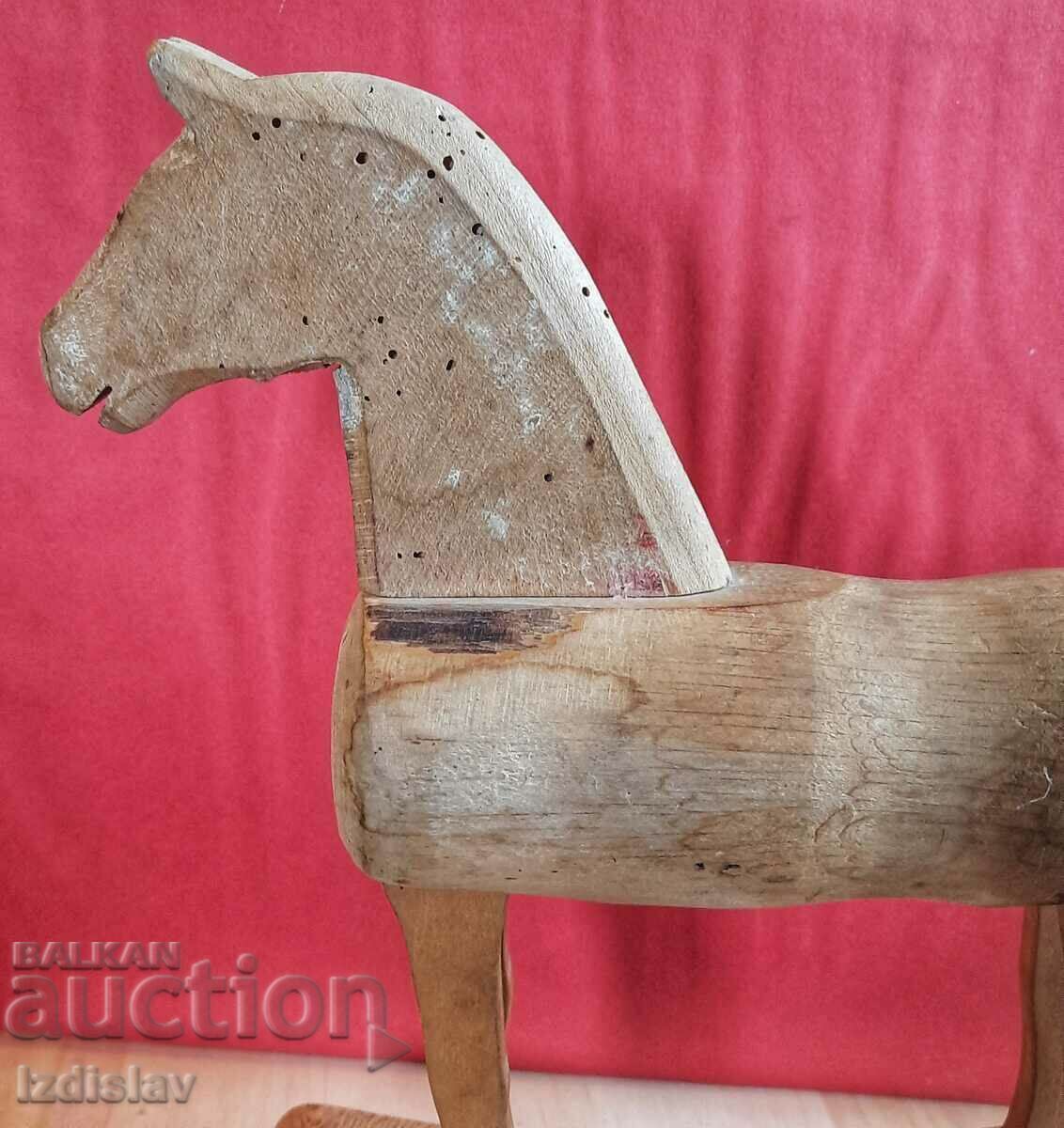 Vintage wooden toy rocking horse. - 6 Vintage wooden toy rocking horse. - 6