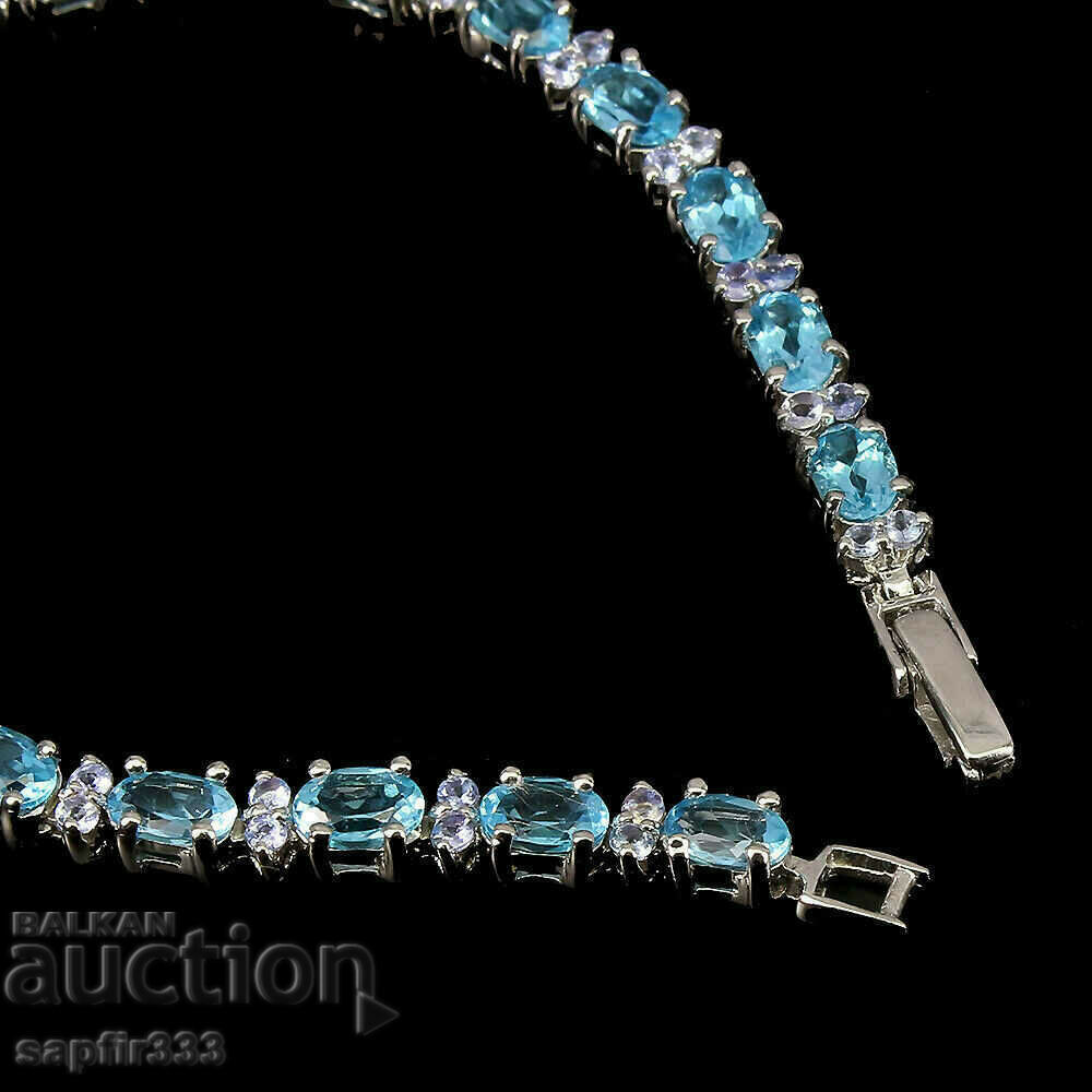 Licitație Brățară UNISEX STILIZĂ TOPAZURI ȘI TANZANIȚE