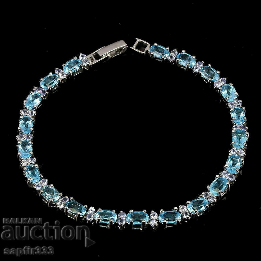 TOPAZS AND TANZANITES STYLISH UNISEX BRACELET