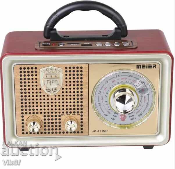 Auction Retro (Vintage) Radio Meier M-110BT FM, Bluetooth USB SD AUX Auction Retro (Vintage) Radio Meier M-110BT FM, Bluetooth USB SD AUX