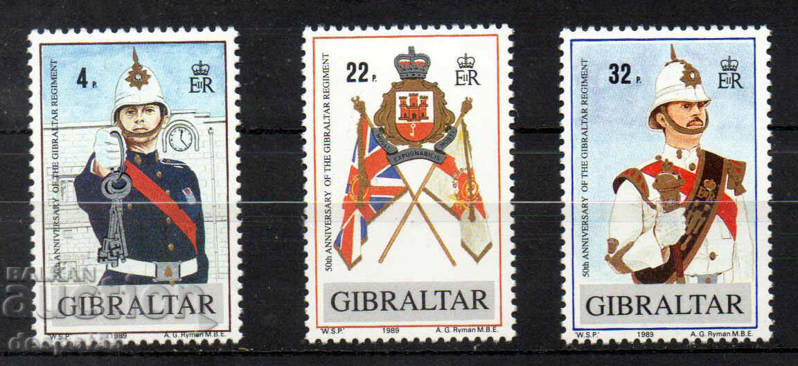 1989. Гибралтар. 50-ата годишнина на Гибралтарския полк.