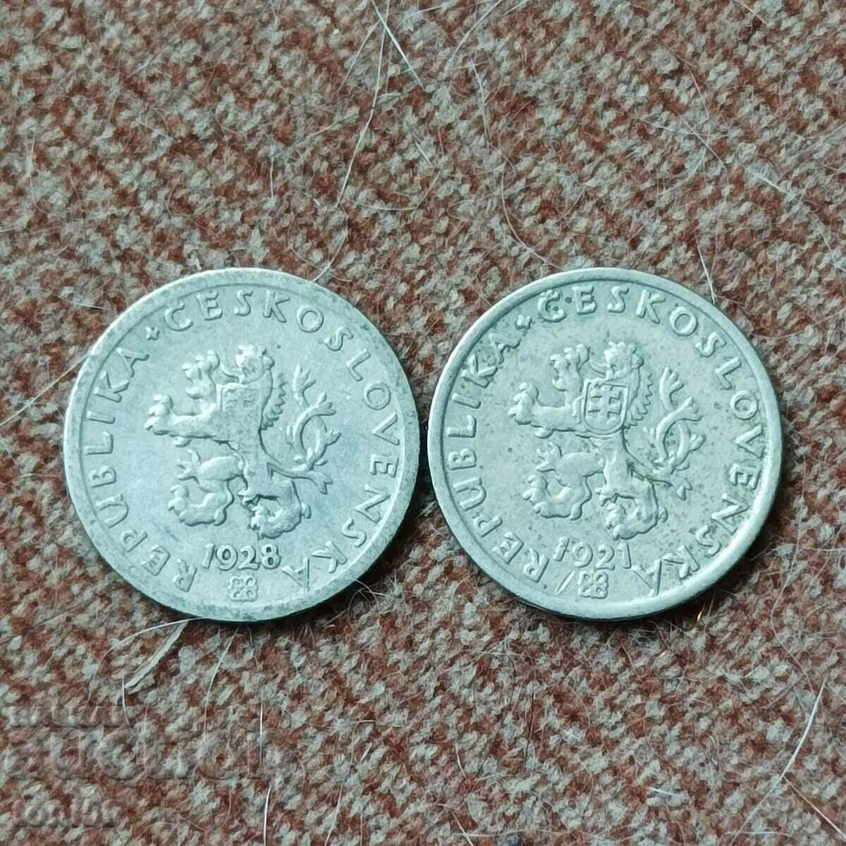 Czechoslovakia 2 x 20 Halers 1921/28