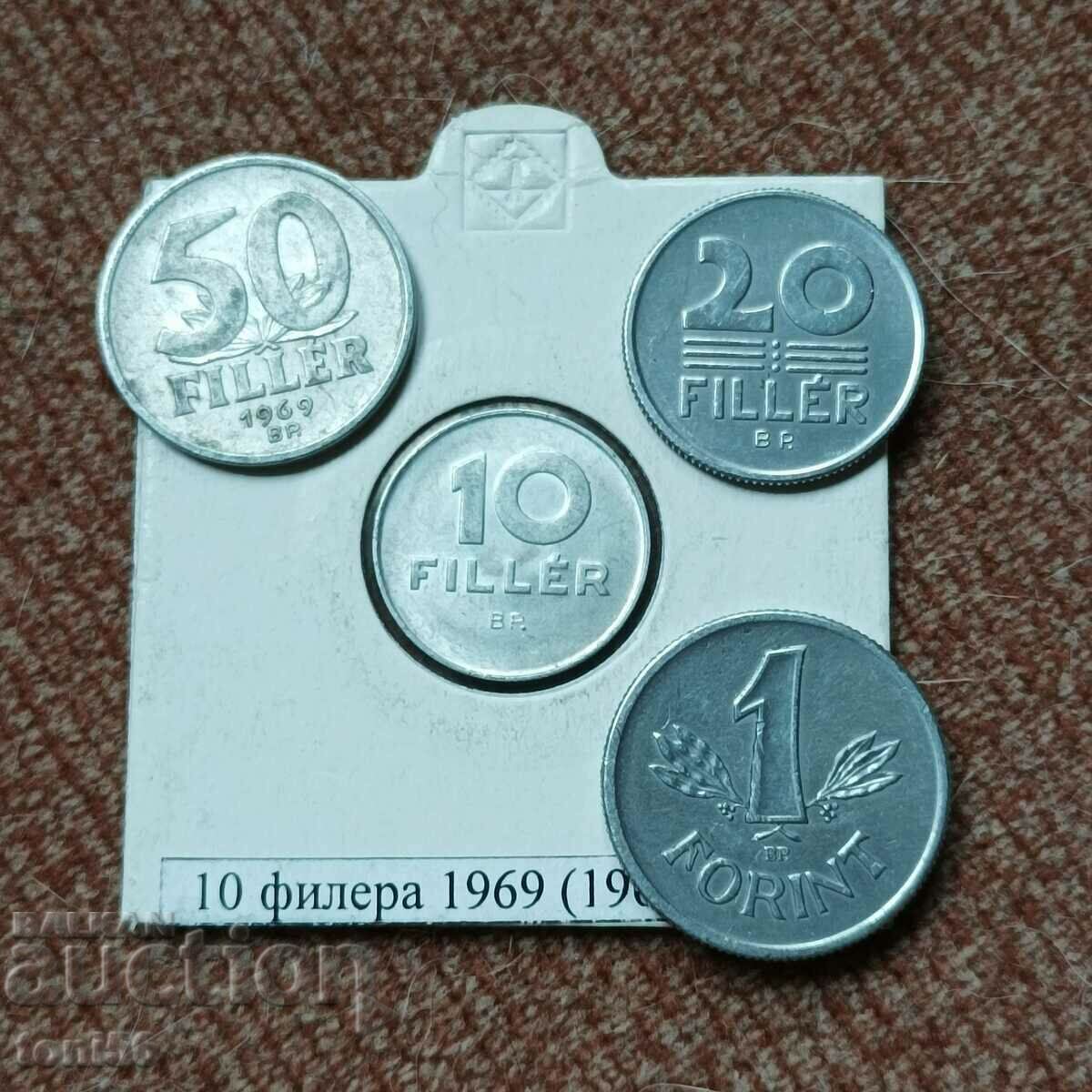 Ungaria lot 10 umpluturi - 1 forint 1969-80