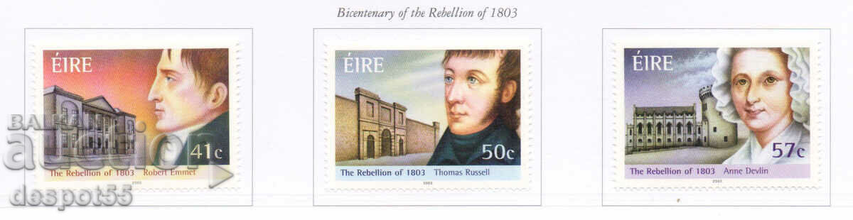 2003. Irlanda. 200 de ani de la rebeliunea irlandeză din 1803.