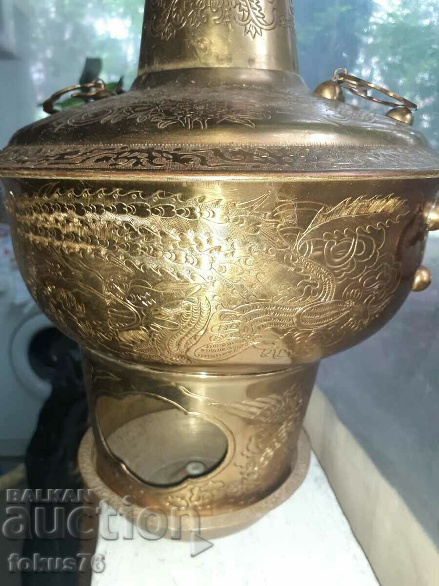 Auction Great old brass brazier stove Auction Great old brass brazier stove