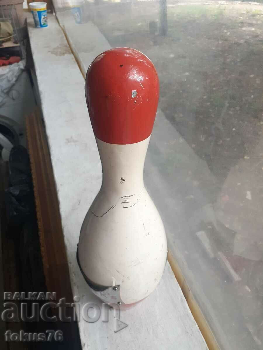 Vintage collectible wooden bowling pin with price 79.00 BGN | € 40.39
