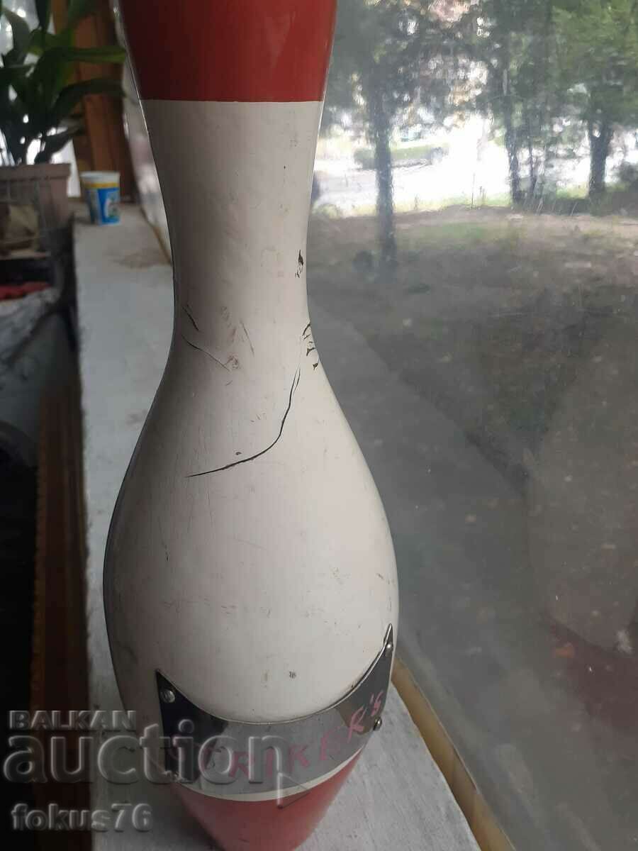 Auction  Vintage collectible wooden bowling pin