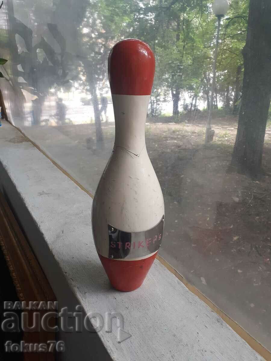 Vintage collectible wooden bowling pin