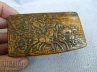 Old Russian wooden (birch) snuff box for tobacco