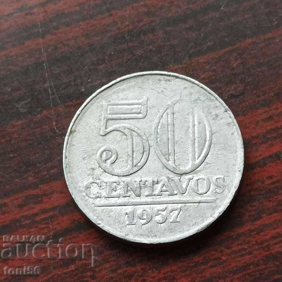 Бразилия 50 сентавос 1957
