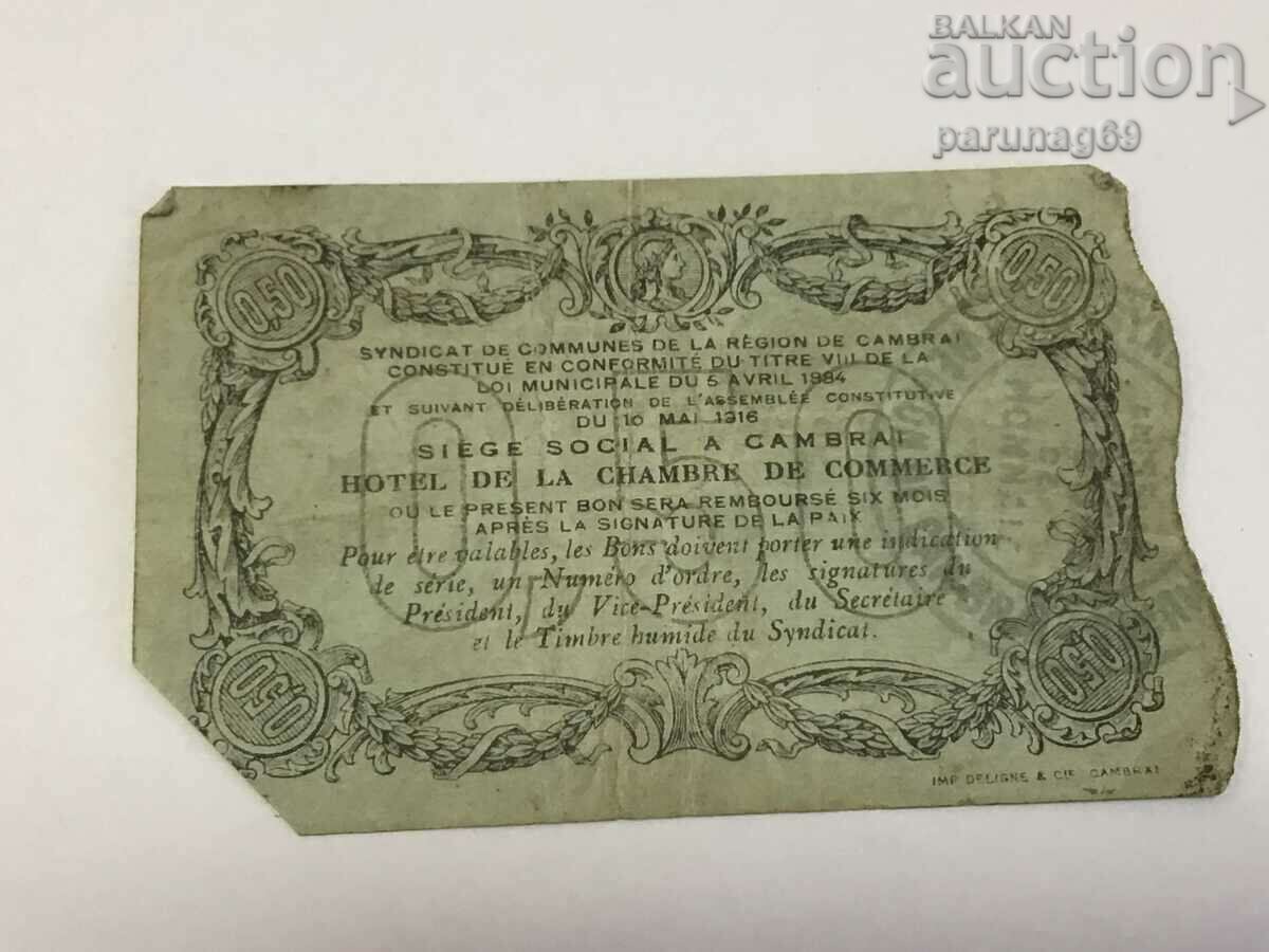 Franta 0,50 franc 1916 Cambrai cu preț € 5.11 | 9.99 BGN