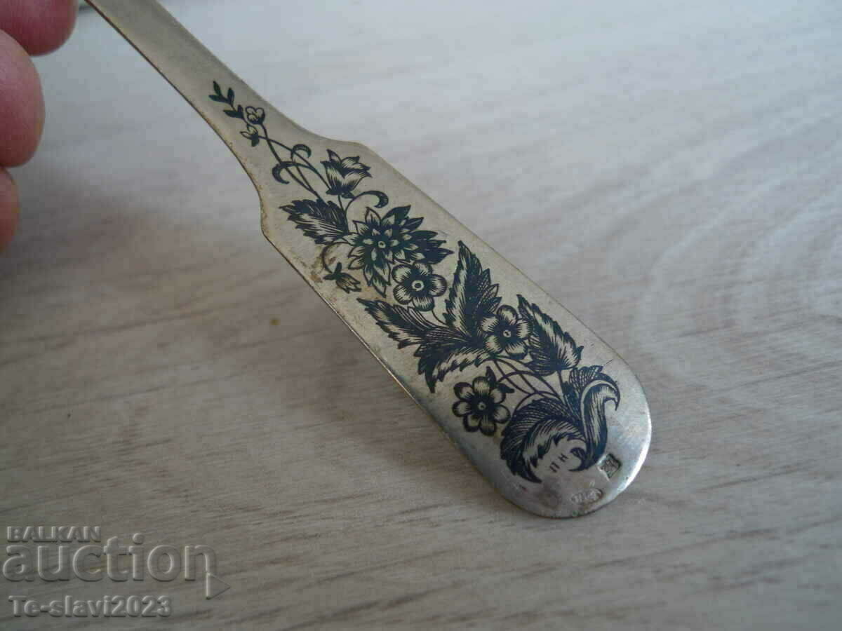 Old Russian Silver Spoon with NIELO
