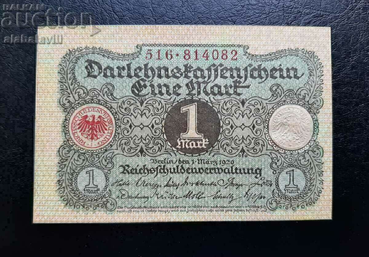 Banknote Germany 1 Mark 1920 UNC