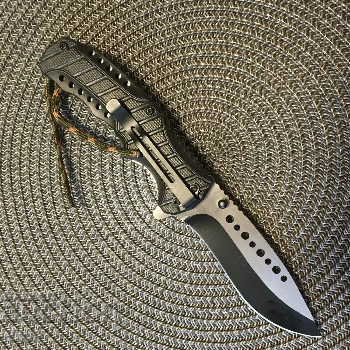 Folding automatic knife Paramilitary-carbon print+paracord - 7