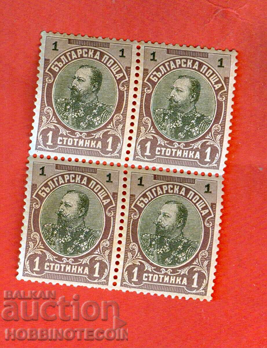 BULGARIA FERDINAND BK 53 SQUARE 4 x 1 St 1901 MNH BULGARIA FERDINAND BK 53 SQUARE 4 x 1 St 1901 MNH