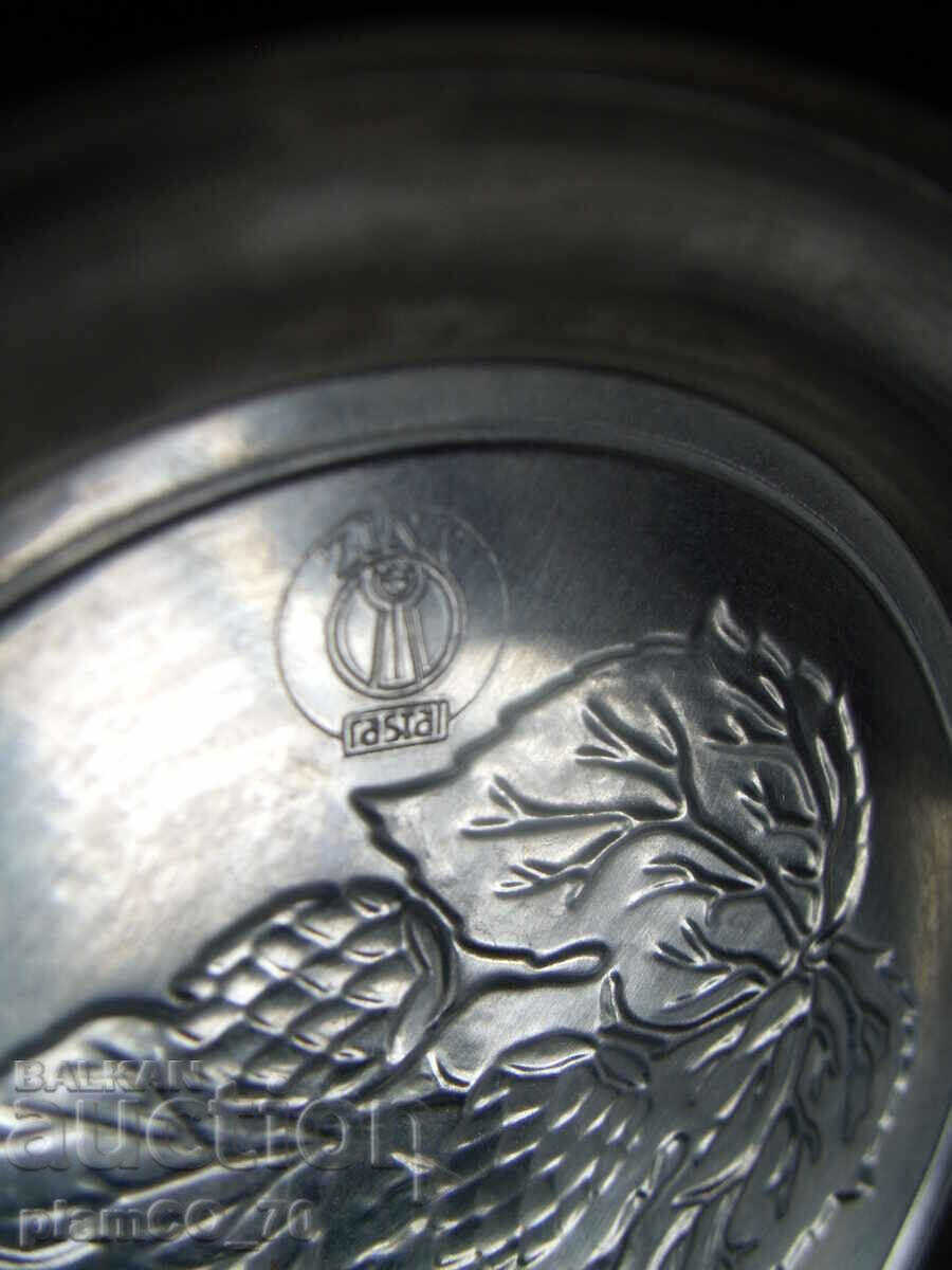 #*7043 old glass mug with metal lid - 7 #*7043 old glass mug with metal lid - 7