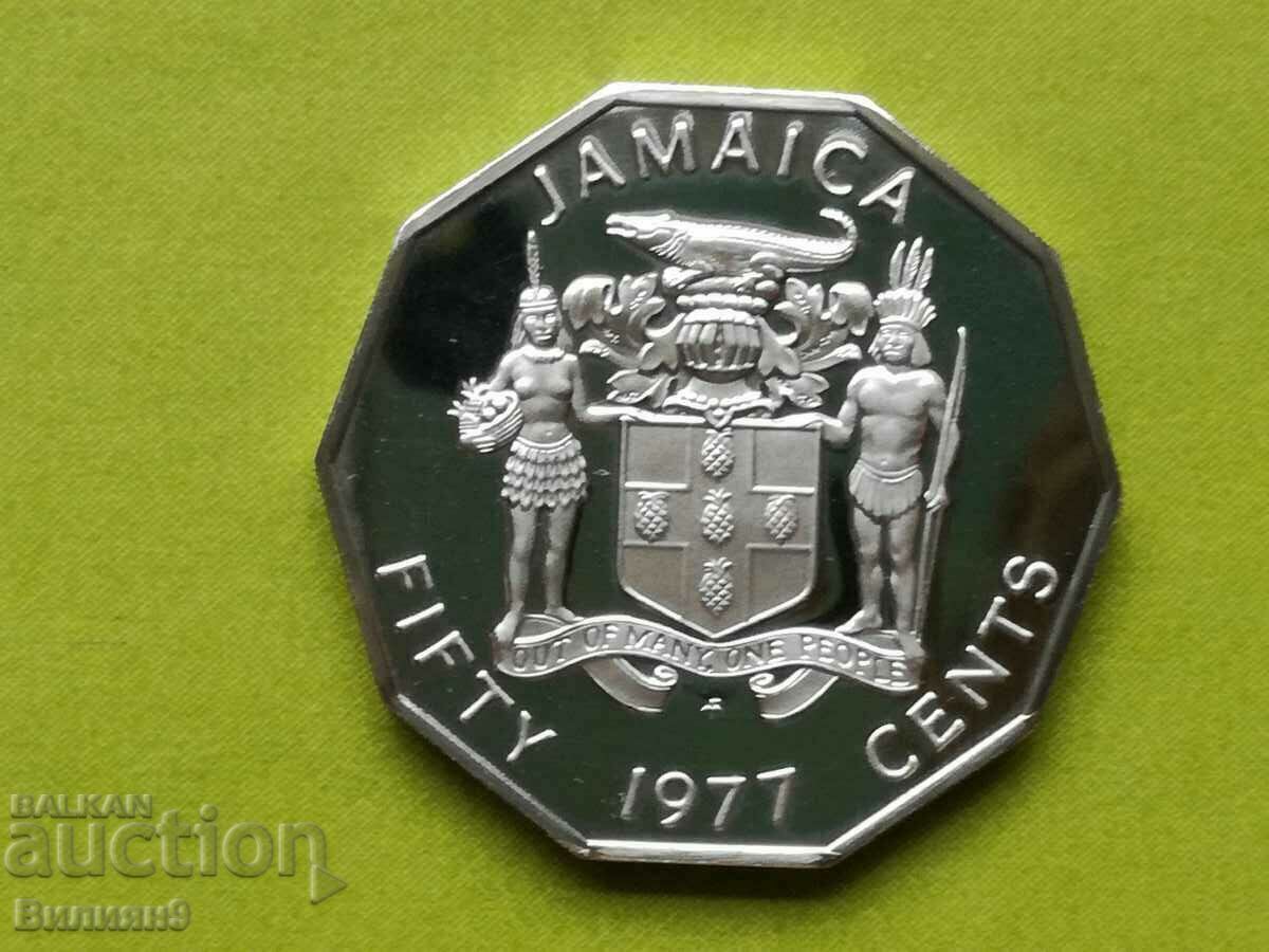 50 de cenți 1977 Jamaica Proof Rare