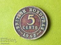 5 cenți 1962 Honduras britanic