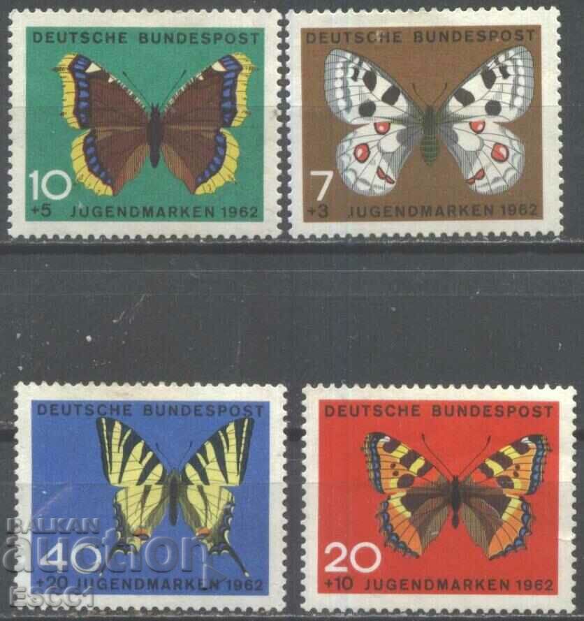 Clean Stamps Fauna Butterflies 1962 from Germany