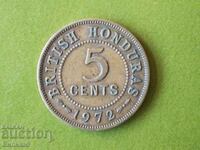 5 σεντς 1972 Βρετανική Ονδούρα Σπάνια