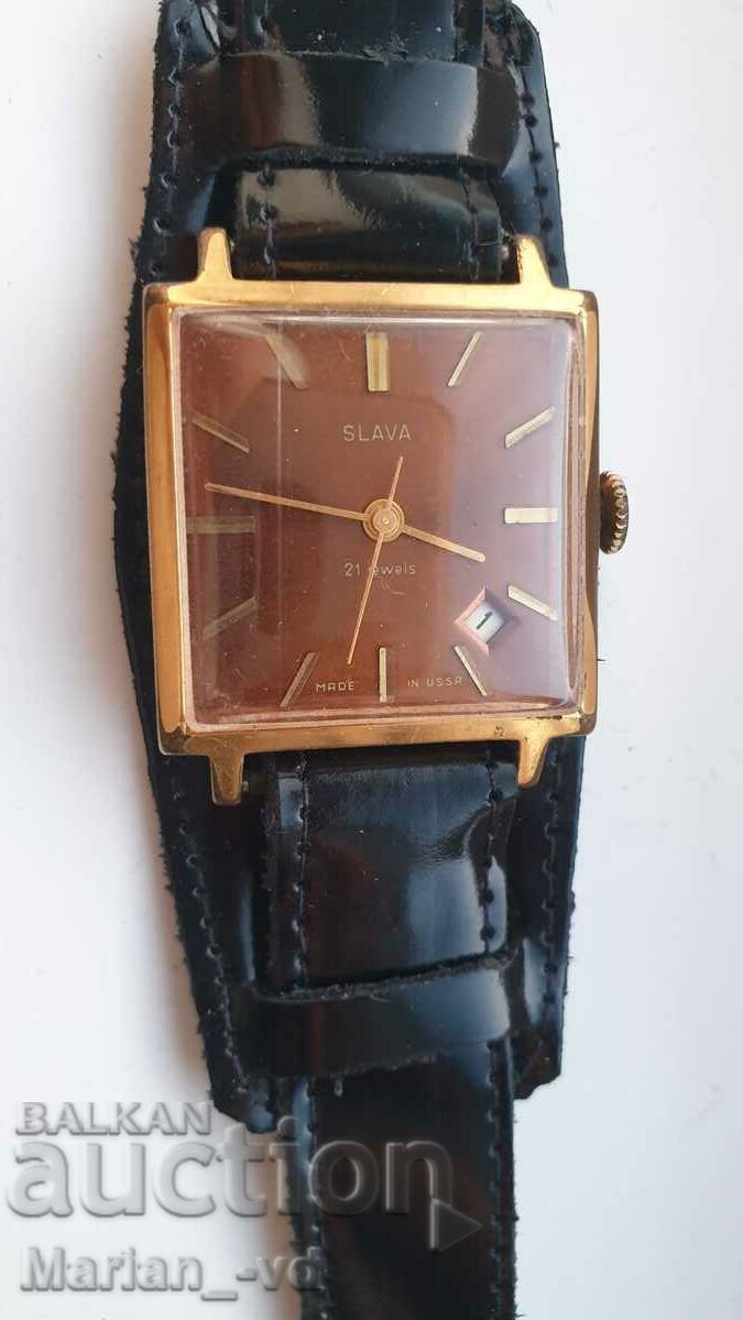 Ceas bărbătesc slava 21 bijuterii placat cu aur cu preț 90.00 BGN | € 46.02