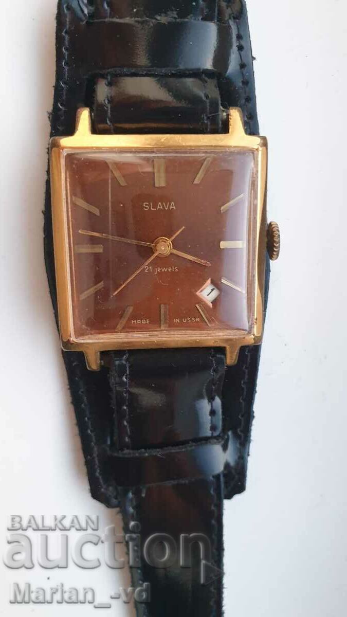 Licitație Ceas bărbătesc slava 21 bijuterii placat cu aur