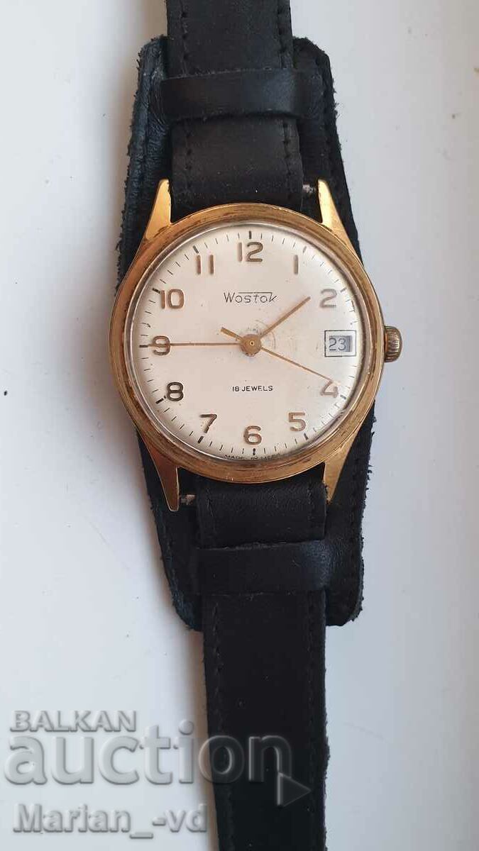 Ceas bărbătesc wostok placat cu aur cu 18 bijuterii cu preț 80.00 BGN | € 40.90