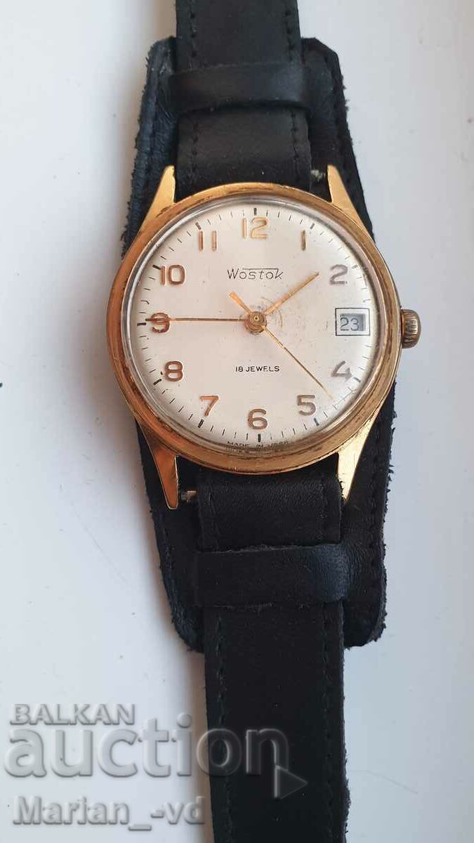 Licitație Ceas bărbătesc wostok placat cu aur cu 18 bijuterii