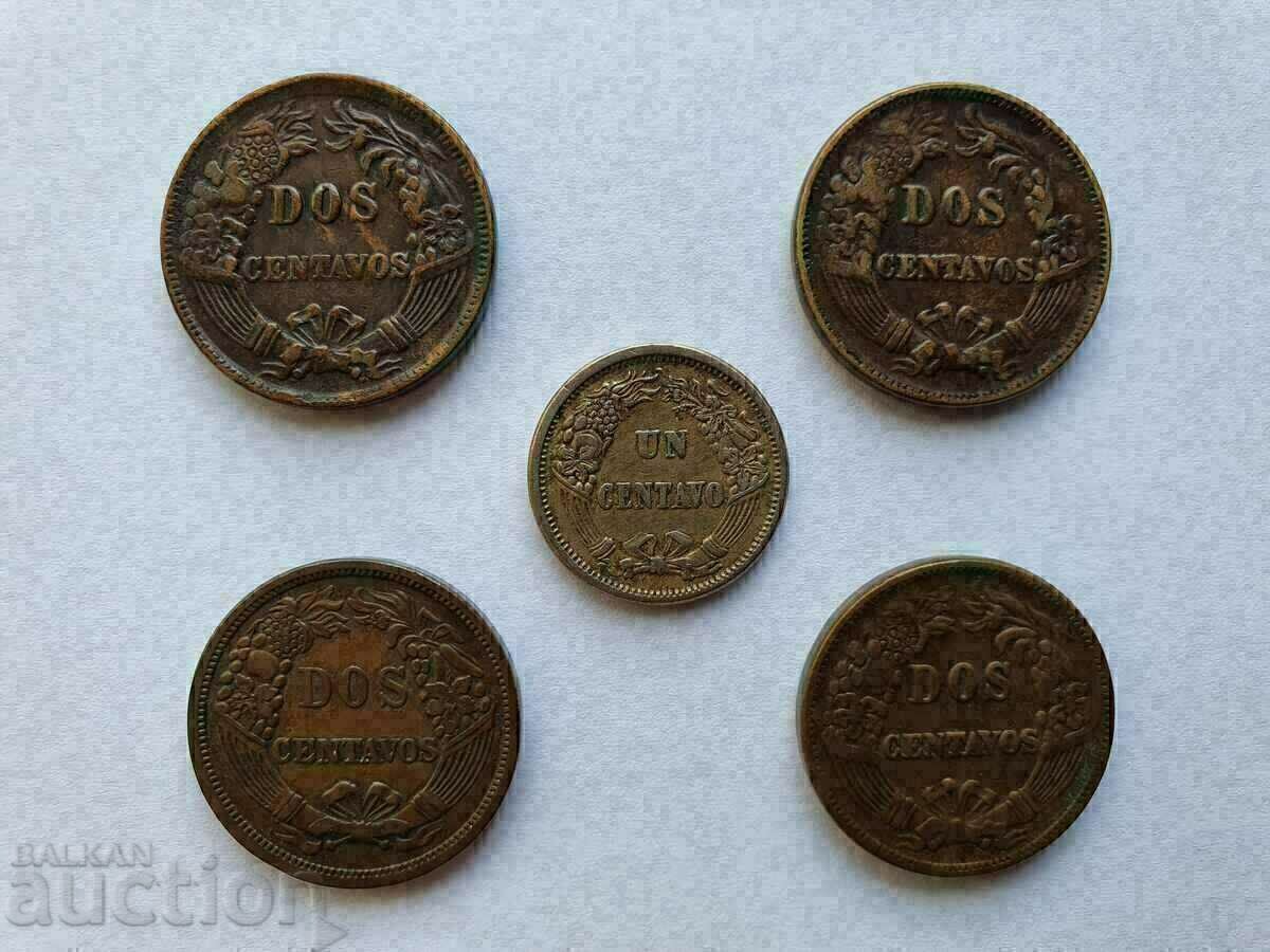 14 BGN PER NUMBER, CHOICE - Centavos, Peru 1863 -1895 - 6 14 BGN PER NUMBER, CHOICE - Centavos, Peru 1863 -1895 - 6