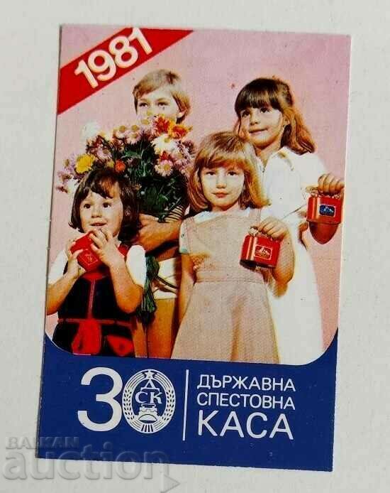 1981 CALENDARUL SOCIAL AL BANcii de economii DSK