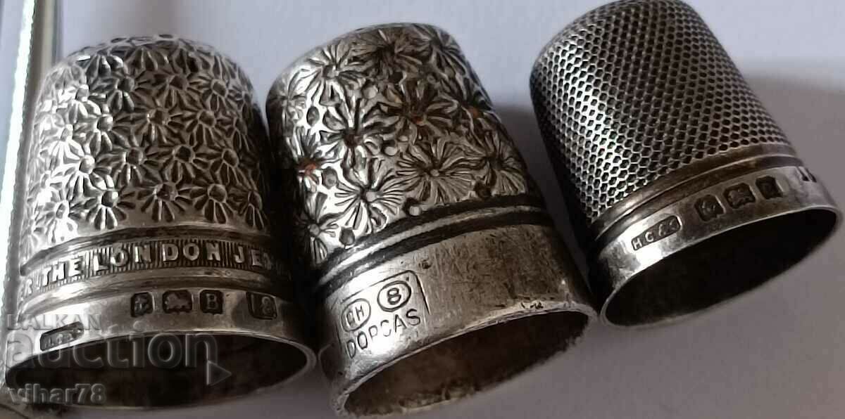 Lot of three silver thimbles with price 199.99 BGN | € 102.25 Lot of three silver thimbles with price 199.99 BGN | € 102.25