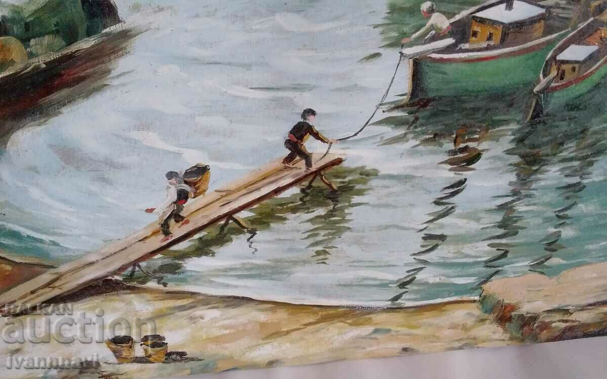 Old painting - oil on cardboard - Mario Zhekov??? with price 600.00 BGN | € 306.78 Old painting - oil on cardboard - Mario Zhekov??? with price 600.00 BGN | € 306.78