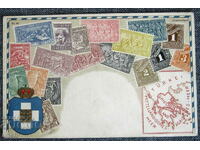 Old philatelic card stamps Greece Ottmar Ziehar