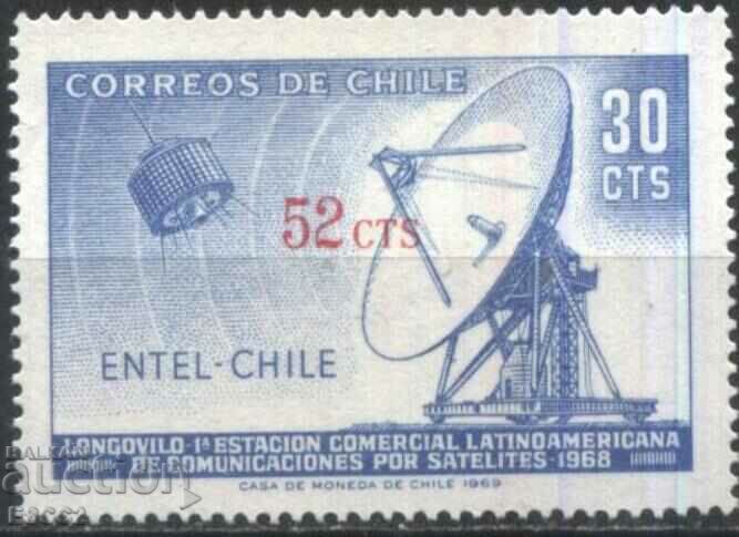 Чиста марка Сателит Сателитна антена Надпечатка 1971 от Чили