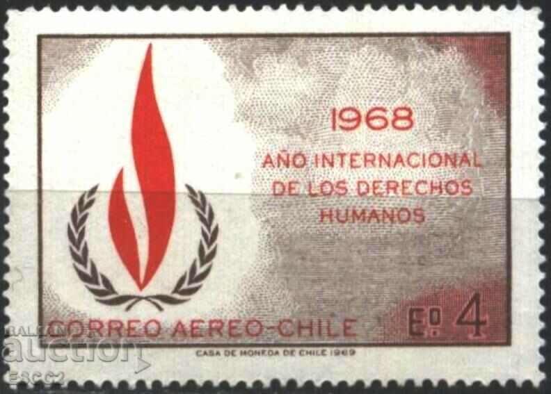 Pure Mark 1968 Year of Human Rights 1969 from Chile